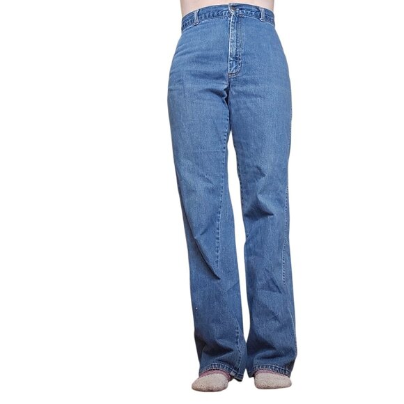 VTG 80s Levis Womens Blue Jeans Straight Leg High Waisted Western Sz 6 X‎ 32 - Picture 2 of 11